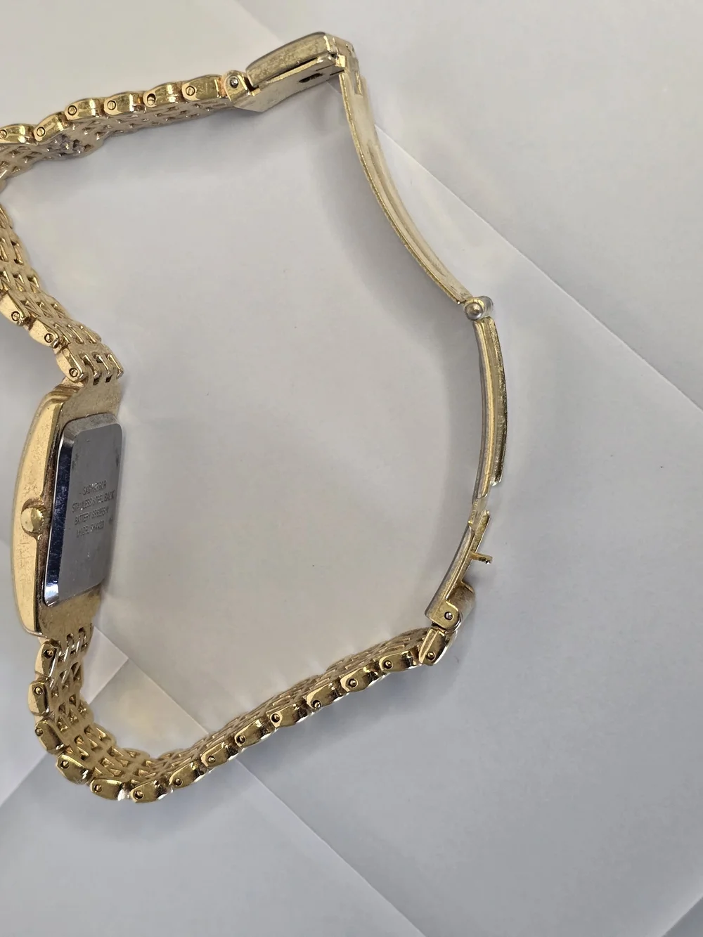 Sag Harbor Y2K Gold Tone Women's Rectangular Bracelet Watch